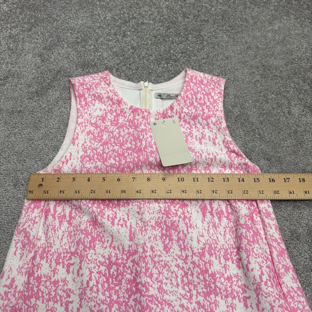 Zara Knit Patterned Midi Shift Dress Womens Small Pink White Pockets Stretch NWD - Picture 10 of 16